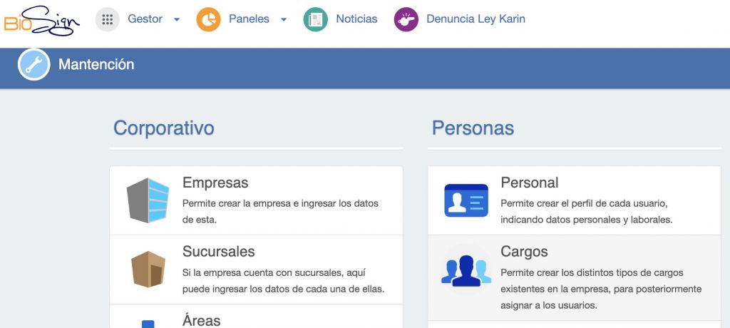 Mantención Cargos